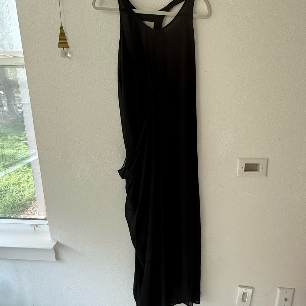 Vintage ACNE Elegant Black Tank Sleeveless Dress with drape